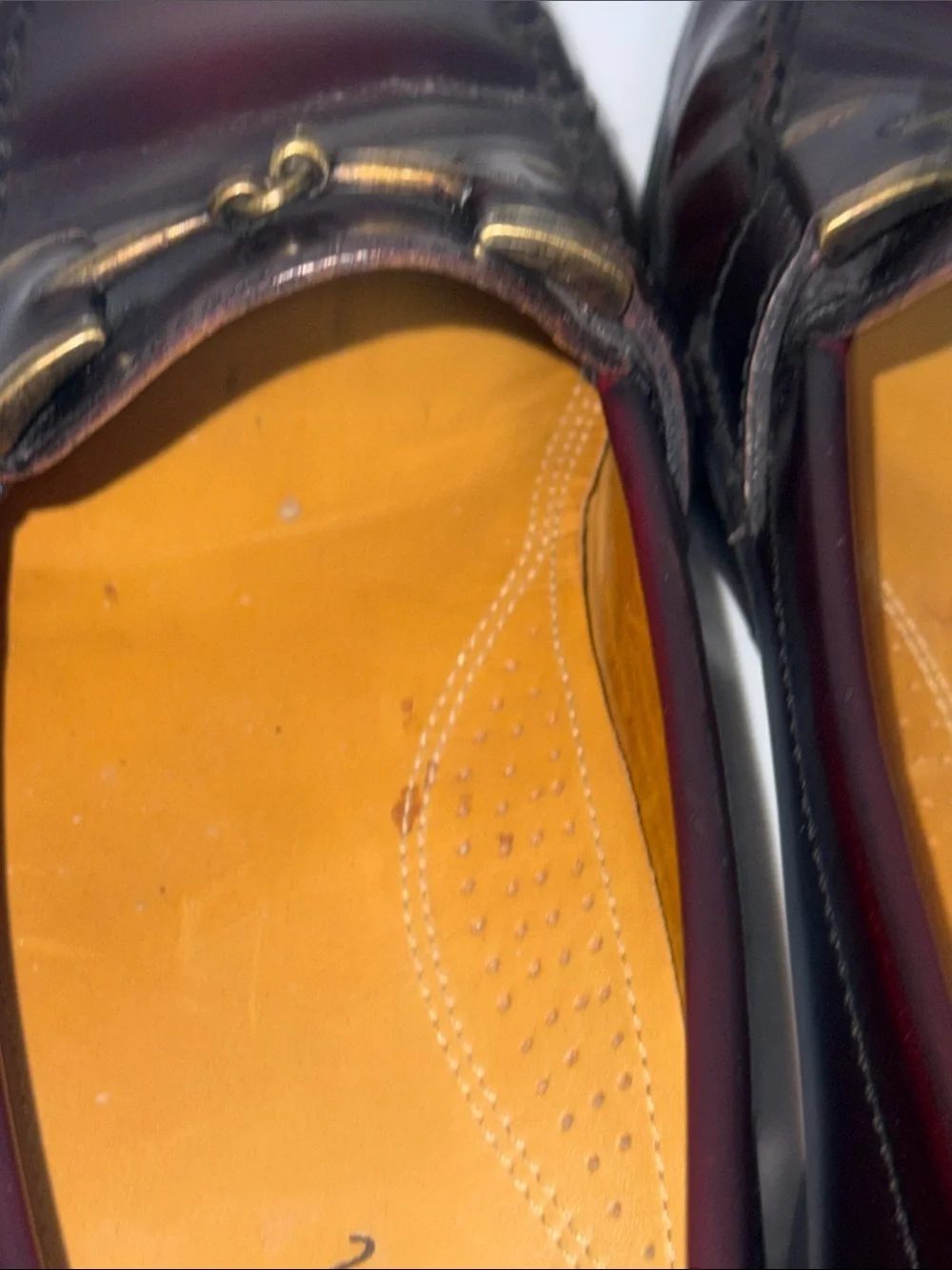 Men’s 9M Cole Haan Burgundy Leather Bit Loafers with Brass Hardware
